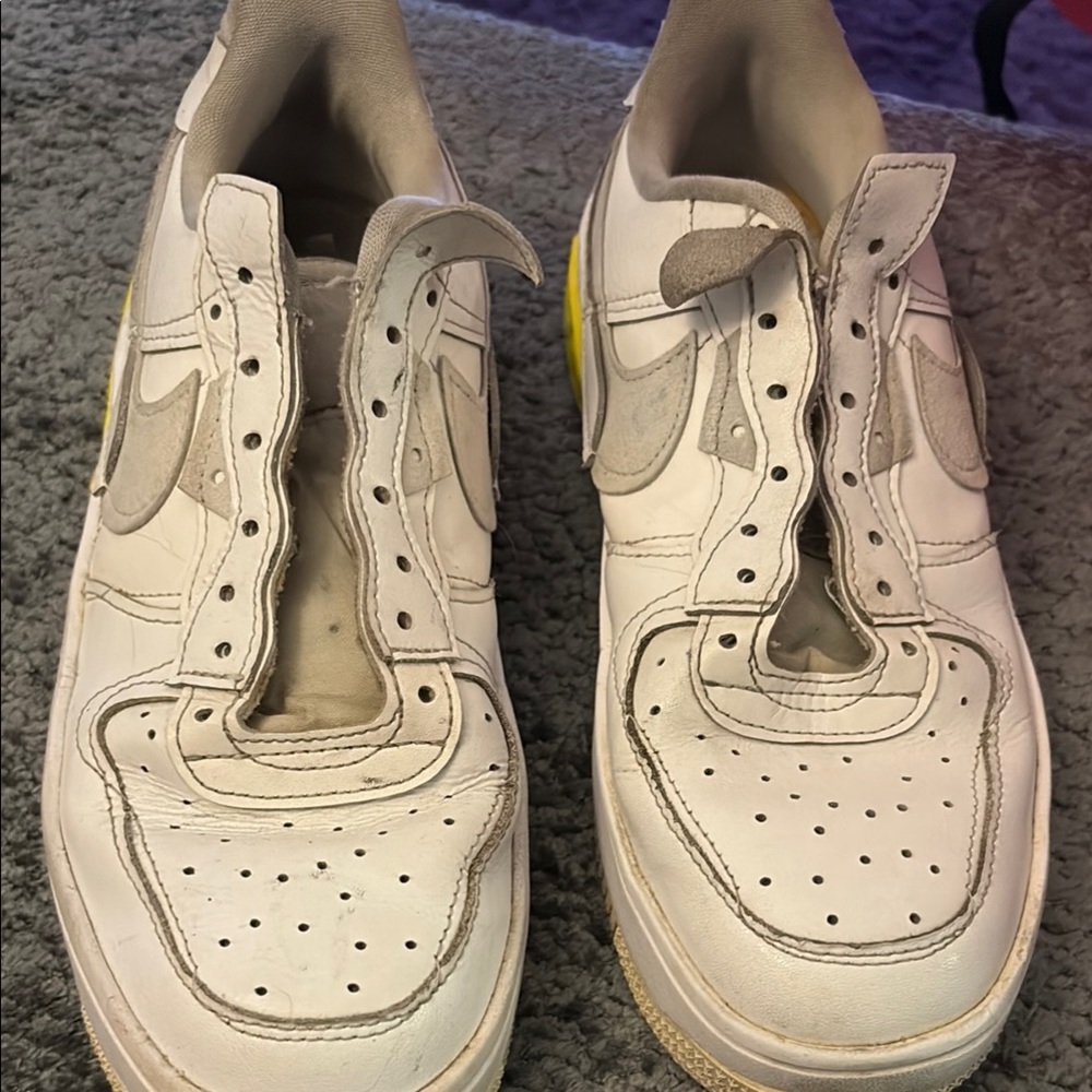 Nike White Athletic Shoes with Perforated Toe Box